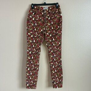 Free People Size 26 Floral Sun Chaser High Rise‎ Corduroy Skinny Pants